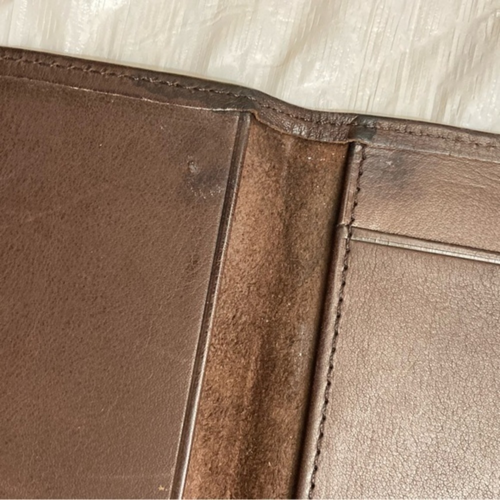 Coach vintage brown leather checkbook slipcover - Picture 4 of 11